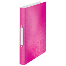 LEITZ Ringbuch WOW, DIN A4, PP, pink, 4 Ringe