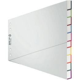 LEITZ Kunststoff-Register, blanko, A4 berbreite, 10-teilig