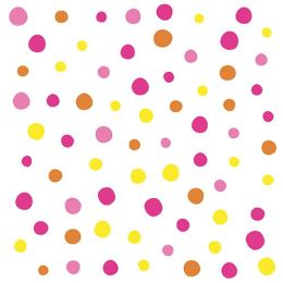 PAPSTAR Motiv-Servietten Colorful Dots, 330 x 330 mm, pink