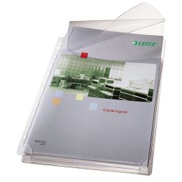 LEITZ Maxi Prospekthülle mit Klappe, A4, PVC, genarbt