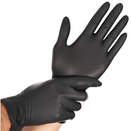 HYGOSTAR Nitril-Handschuh DARK, M, schwarz, puderfrei