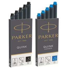 PARKER Groraum-Tintenpatronen QUINK, schwarz-blau