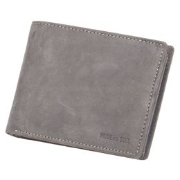 PRIDE&SOUL Geldbrse RFID, im Hochformat, aus Leder, grau