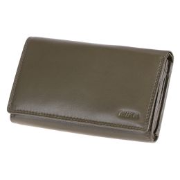 MIKA Damengeldbrse, aus Leder, Farbe: grau-braun