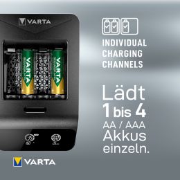 VARTA Ladegert LCD Smart Charger+, inkl. 4x Mignon AA Akkus