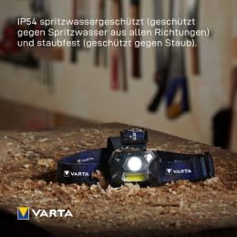 VARTA Kopflampe Work Flex Motion Sensor H20, inkl. 3x AAA