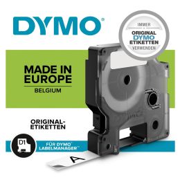 DYMO D1 Schriftbandkassette schwarz/weiß, 12 mm x 3,5 m