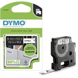 DYMO D1 Schriftbandkassette schwarz/wei, 12 mm x 3,5 m