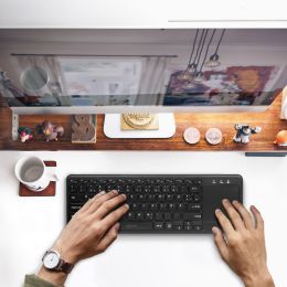 LogiLink Tastatur mit Touchpad, kabellos, schwarz