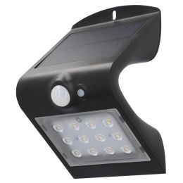 uniTEC Solar-LED-Wandleuchte mit Bewegungsmelder, schwarz