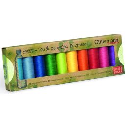 Gtermann Nhfaden-Set rPET, Starke Farben, 10 Spulen