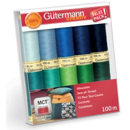 Gtermann Nhfaden-Set Kalte Farben, 10 Spulen