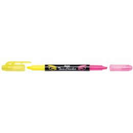 Pentel Textmarker TWIN CHECKER, 2 Spitzen, gelb/pink