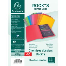 EXACOMPTA Aktendeckel ROCKS, 210 g/qm, farbig sortiert