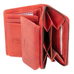MIKA Damengeldbrse, aus Leder, Farbe: rot