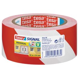 tesa Signal Markierungs- und Warnklebeband Premium, rot/wei