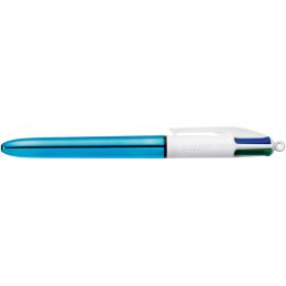 BIC Druckkugelschreiber 4 Colours Shine, 0,32 mm, blau
