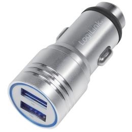LogiLink USB-KFZ-Ladegert, 2-fach, integrierter Nothammer