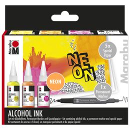 Marabu permanente Tinte Alcohol Ink, Set NEON
