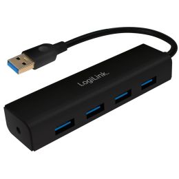 LogiLink USB 3.0 Hub, 4-Port, Kunstoffgehuse, schwarz