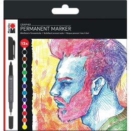 Marabu Permanent-Marker Graphix SIGNIFICANT, 12er Etui