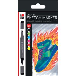 Marabu Sketch-Marker Graphix HEAT, 6er Etui