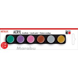 Marabu Acrylfarben-Set METALLIC, 6 x 3,5 ml
