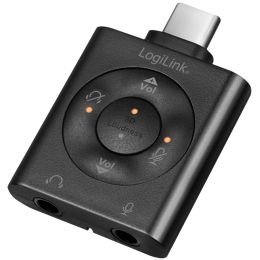 LogiLink USB-C - Audio-Adapter mit EQ, 7.1 virtuell, schwarz