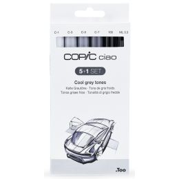 COPIC Marker ciao, 5+1 Set Cool grey tones