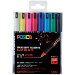 POSCA Pigmentmarker PC-1MR, 8er Box, farbig sortiert