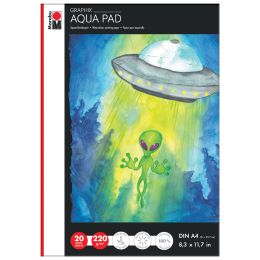 Marabu Aquarellpapierblock Aqua Pad GRAPHIX, A4, 220 g/qm