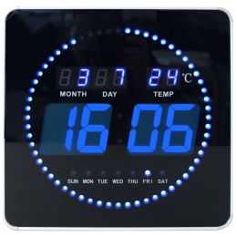 UNiLUX LED-Wanduhr FLO LED, mit Datum/Temperatur, schwarz