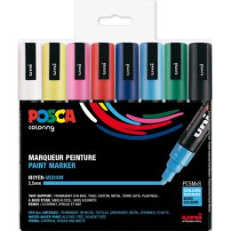 POSCA Pigmentmarker PC-5M, 8er Box, kalte Farben