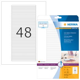 HERMA SPECIAL CD-Cover-Etiketten, 114,3 x 5,5 mm, weiß