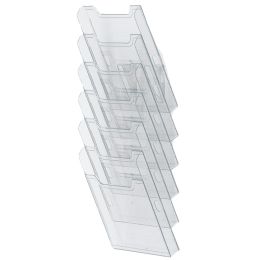 EXACOMPTA Wand-Prospekthalter, A4 hoch, 6 Fcher, glasklar