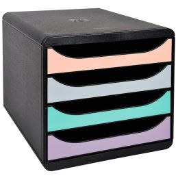 EXACOMPTA Schubladenbox BIG-BOX Aquarel, 4 Schbe, farbig