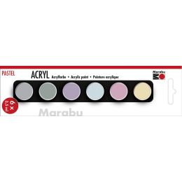 Marabu Acrylfarben-Set PASTELL, 6 x 3,5 ml