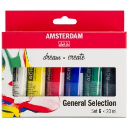 ROYAL TALENS Acrylfarbe AMSTERDAM General Selection, 6x20 ml