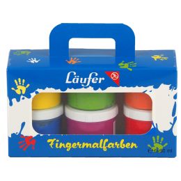 Lufer Fingerfarbe, farbig sortiert, 6 x 60 ml Set