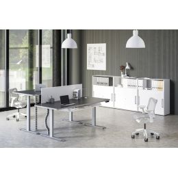 kerkmann Sitz-Steh-Schreibtisch Move 3 Premium, lichtgrau