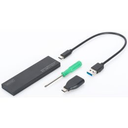 DIGITUS M.2 SATA Festplatten-Gehuse, USB 3.1, schwarz