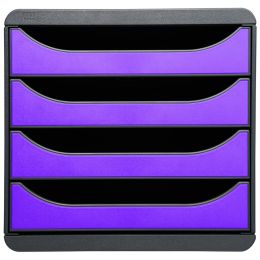 EXACOMPTA Schubladenbox BIG-BOX, 4 Schbe, violett