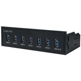 LogiLink 5,25 USB 3.0 Hub mit Schnellladeport, 7-Port
