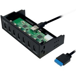 LogiLink 5,25 USB 3.0 Hub mit Schnellladeport, 7-Port