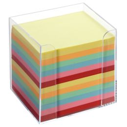 folia Zettelbox, Kunststoff, glasklar, Fllung: wei/farbig