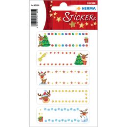 HERMA Weihnachts-Sticker DECOR Sterne & Tanne, beglimmert
