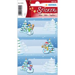 HERMA Weihnachts-Sticker DECOR Sterne & Tanne, beglimmert