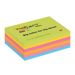 Post-it Super Sticky Meeting Notes, 203 x 153 mm, sortiert