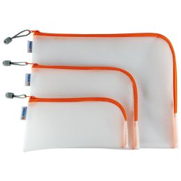 HERMA Reiverschlusstasche Mesh Bags, 230 x 110 mm, orange