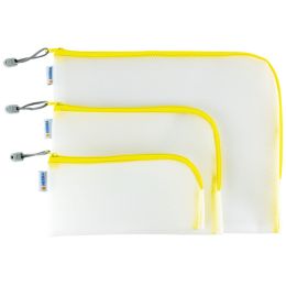 HERMA Reiverschlusstasche Mesh Bags, DIN A4, gelb